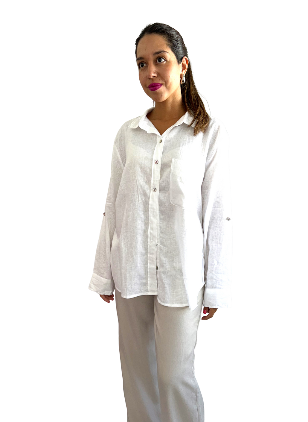 Camisa Lino Blanca Lucia