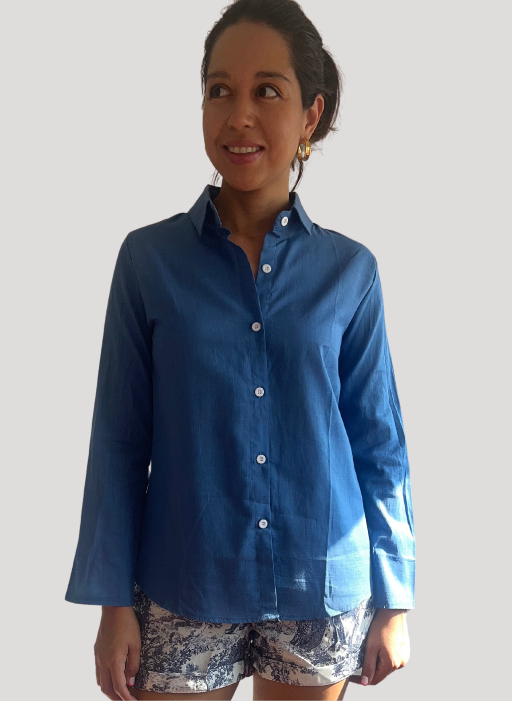 Blusa azul petróleo