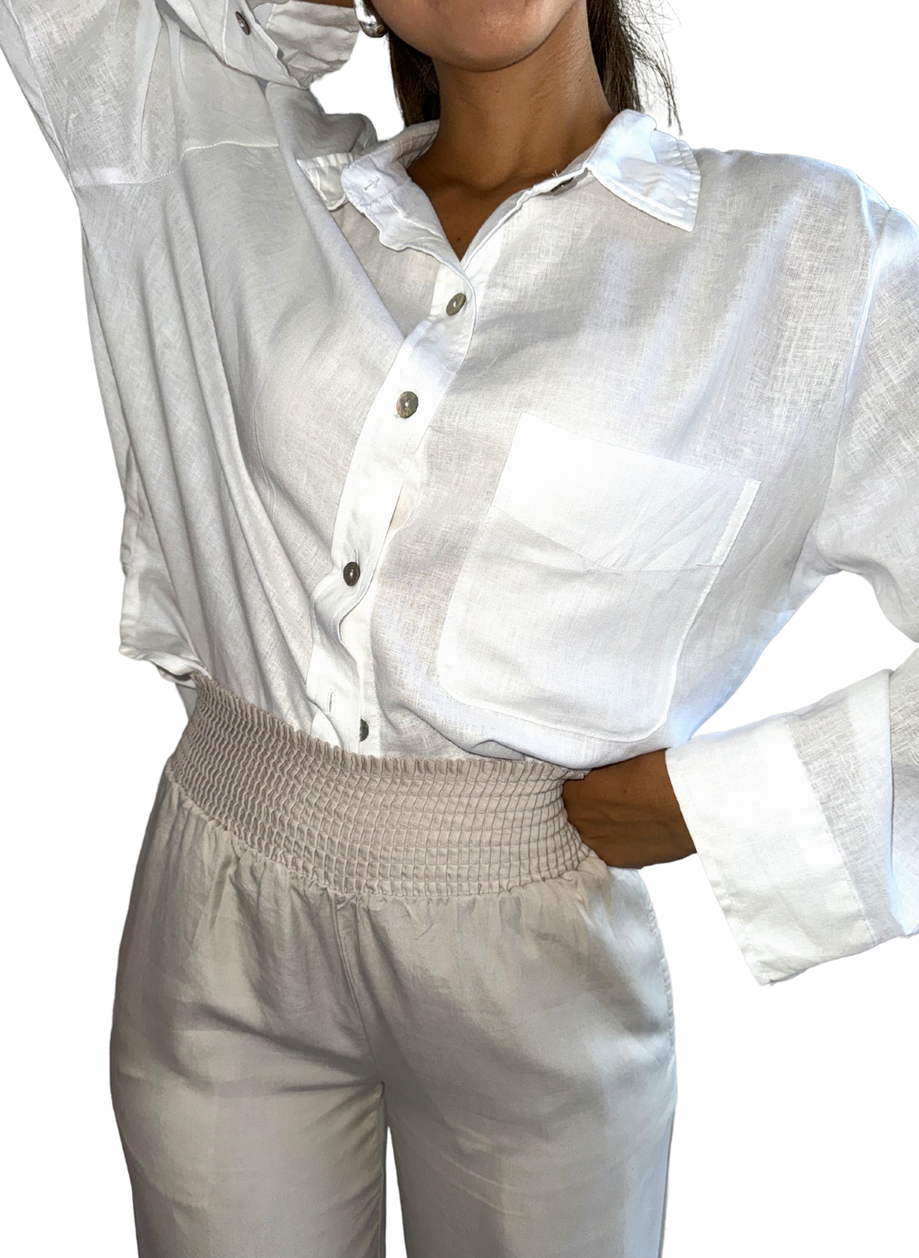 Camisa Lino Blanca Lucia