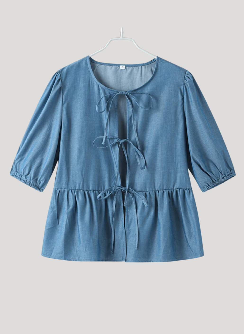 Blusa azul listones